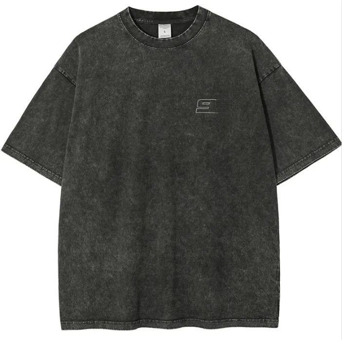 Short Sleeve Round Neck T-shirt Shoulder Loose Top Cotton T-shirt Custom logo Unisex for Men and Women