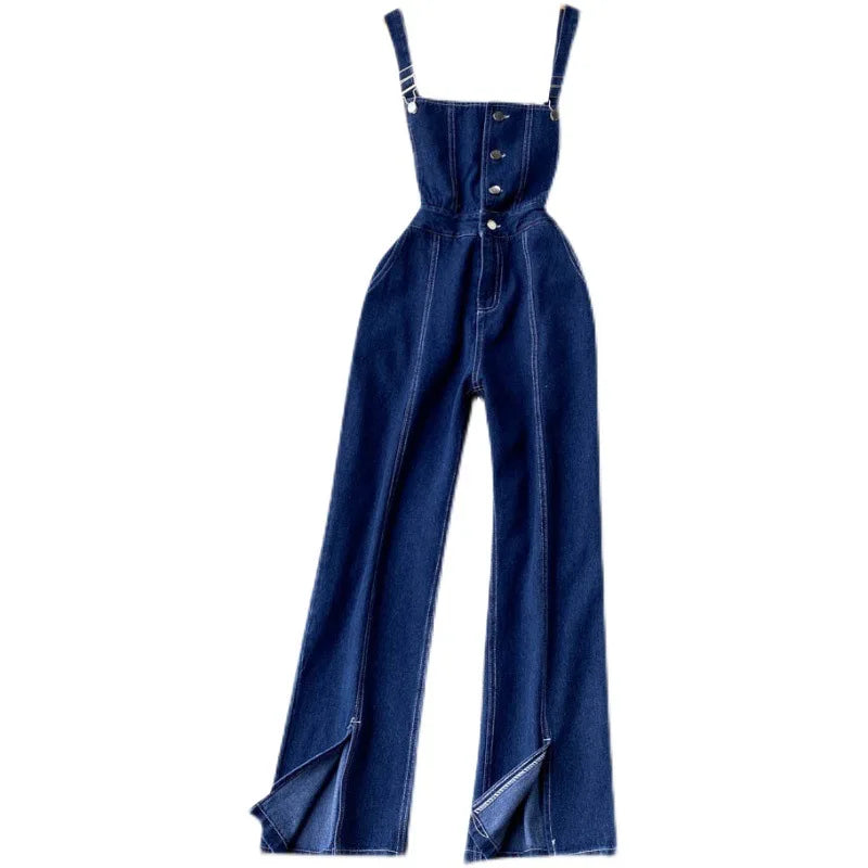 Spring and Summer New Loose Straight Thin Wide Leg Pants Ins Casual Pants Jeans Suspenders Woman