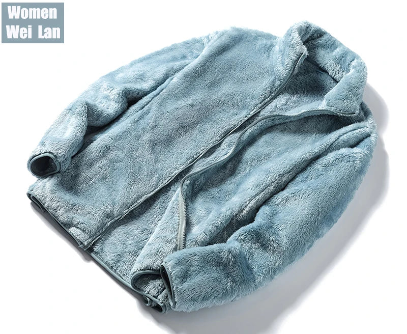 Oversized Polar Fleece Zip-Up Hoodie