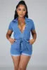 Women's High-Waist Denim Jumpsuit