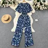 Women's High-Waist Wide-Leg Pant Set
