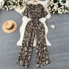 Women's High-Waist Wide-Leg Pant Set