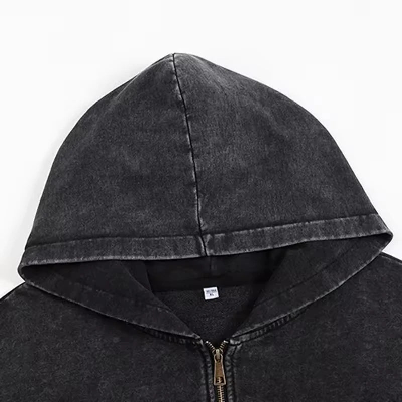Unisex Vintage Washed Zip-Up Sweatshirt