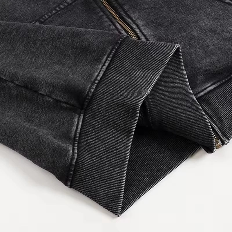 Unisex Vintage Washed Zip-Up Sweatshirt