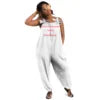 Print on Demand Women Spring Summer Printing Suspenders Overalls Casual Strappy Trousers Women's Loose Wide Leg Pants Jumpsuit