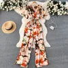 Women's High-Waist Wide-Leg Pant Set