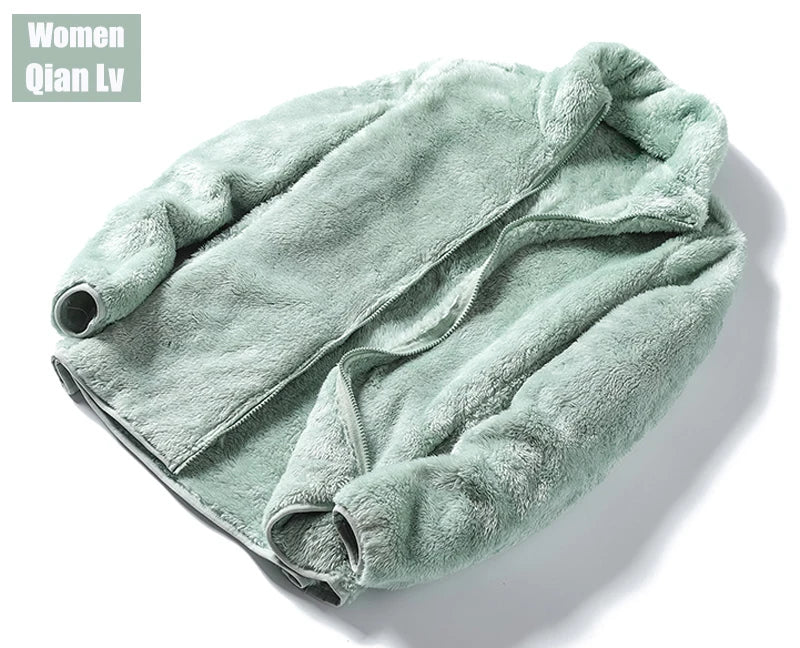 Oversized Polar Fleece Zip-Up Hoodie