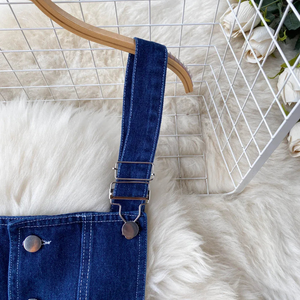Spring and Summer New Loose Straight Thin Wide Leg Pants Ins Casual Pants Jeans Suspenders Woman