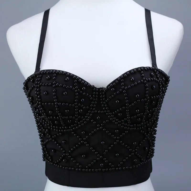 Women's Sleeveless Beaded Top