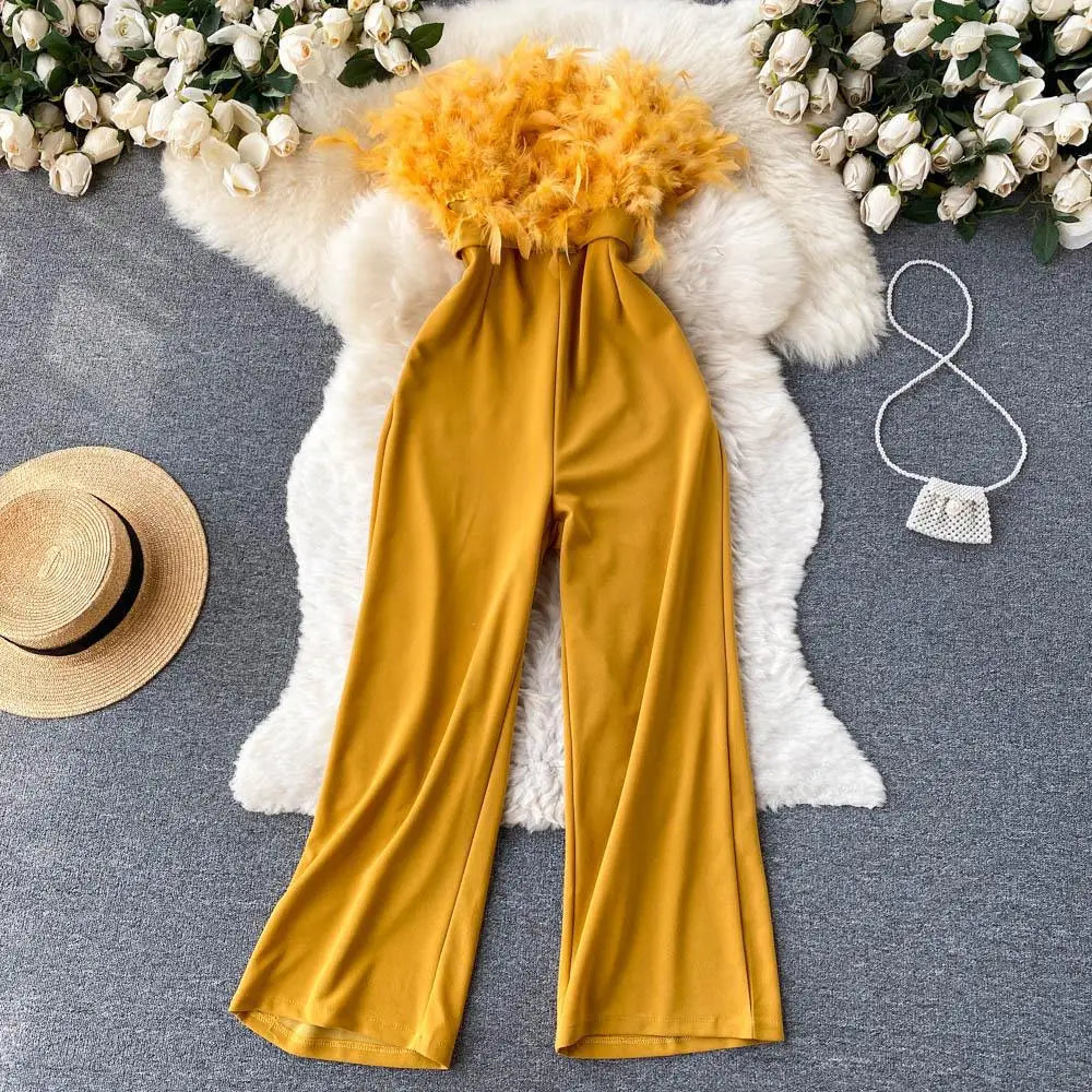 Women's High-Waist Wide-Leg Jumpsuit