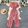 Women's High-Waist Wide-Leg Pant Set