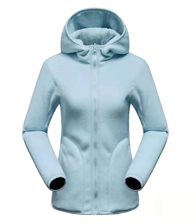 Unisex Reversible Hoodie Women Pullover Sweatshirts Winter Warm Polar/Coral Fleece Hooded Jacket Ladies Flannel Coat Hoody