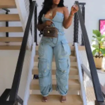 Women's Cargo Style Jumpsuit