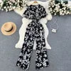 Women's High-Waist Wide-Leg Pant Set