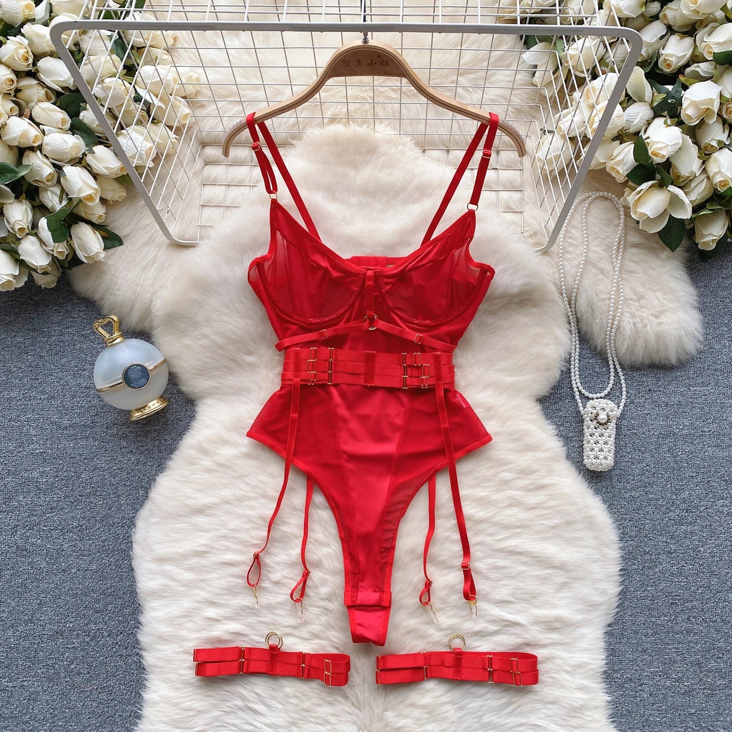 Summer Y2K Strapless Jumpsuit for Women Sleeveless High Waist Mesh Bodysuit Ladies Sexy Rompers Wholesale