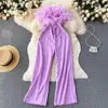 Women's High-Waist Wide-Leg Jumpsuit