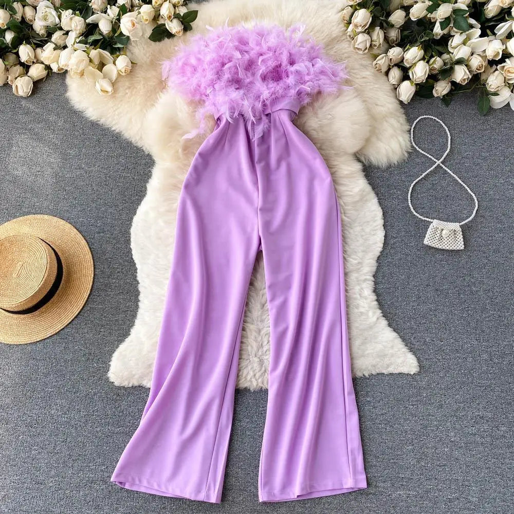 Women's High-Waist Wide-Leg Jumpsuit