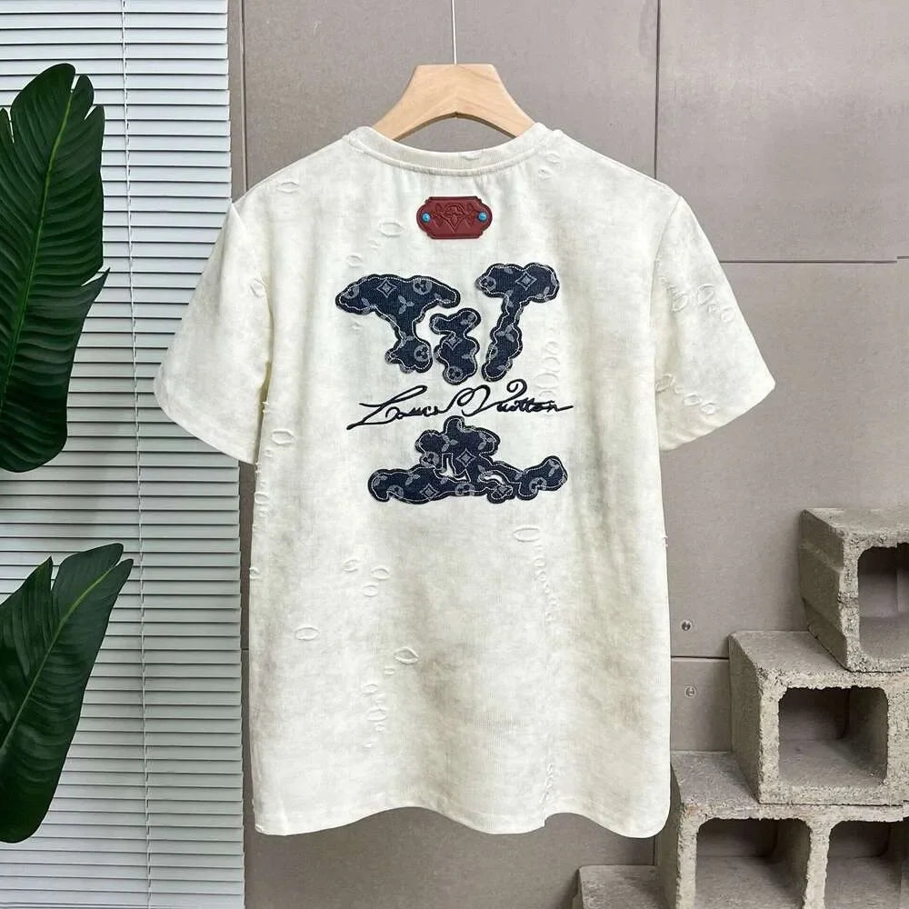 Men and Womens Couples Short Sleeve Top Breathable and Sweat-absorbing High-quality Mens T Shirt High-end Cotton Version Mens