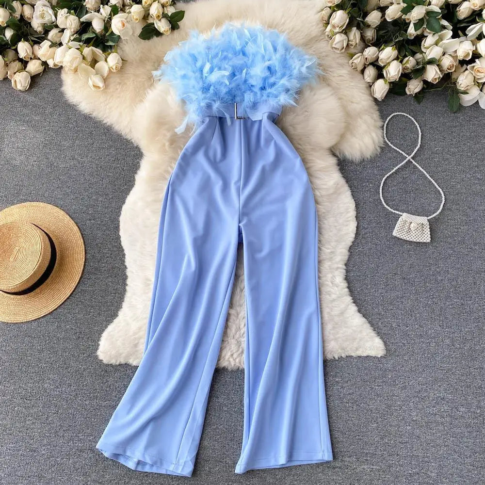 Women's High-Waist Wide-Leg Jumpsuit