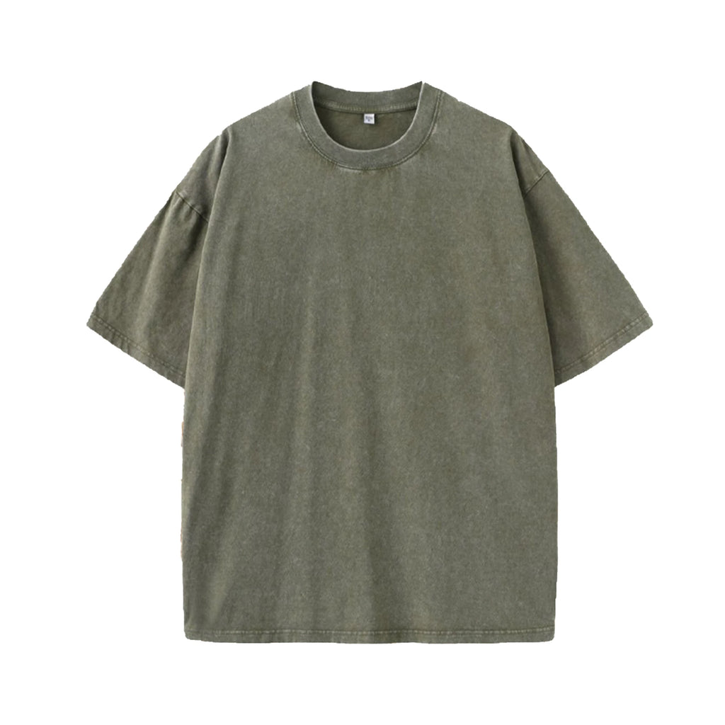 2026 Men 's Vintage Washed Oversized T-shirt Customization Graphic Streetwear Cotton Tee