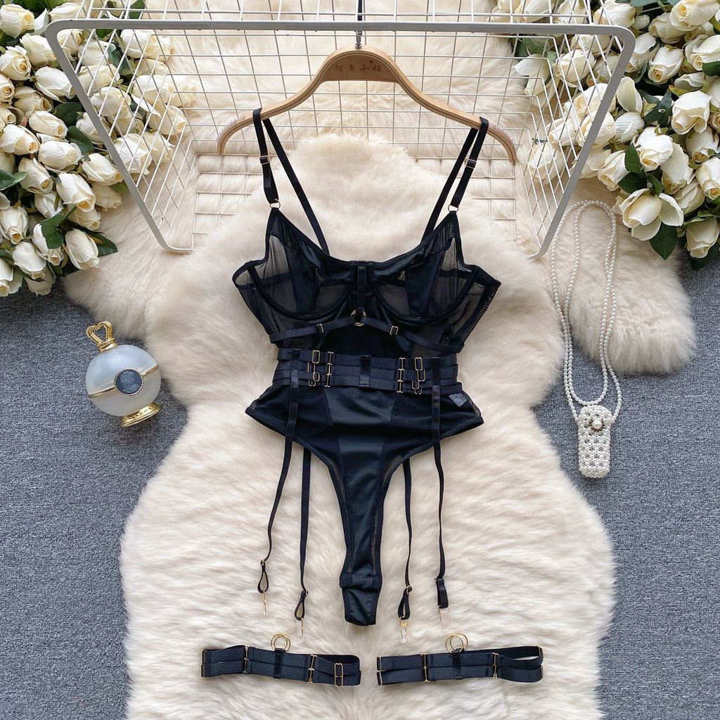 Summer Y2K Strapless Jumpsuit for Women Sleeveless High Waist Mesh Bodysuit Ladies Sexy Rompers Wholesale