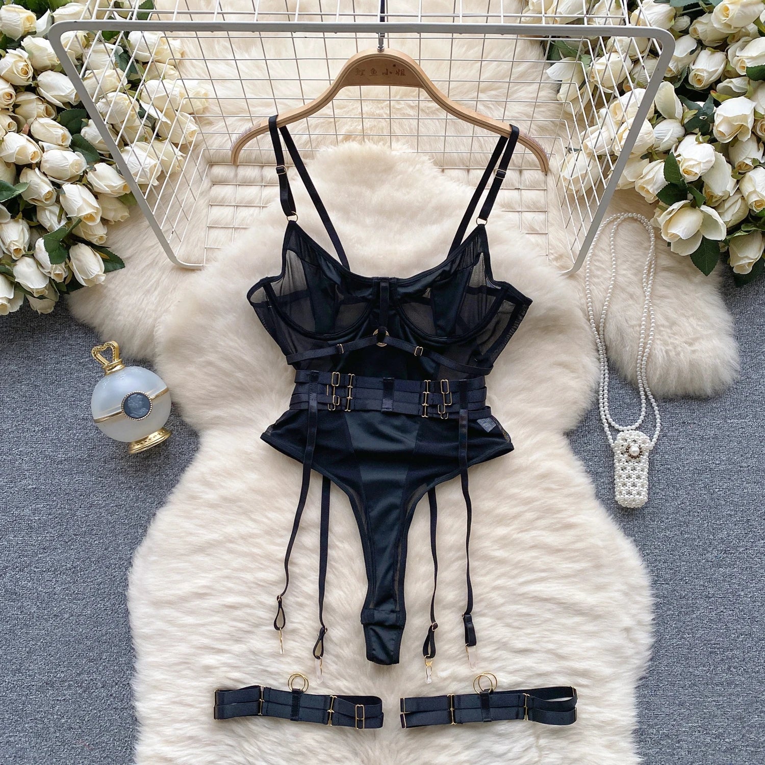 Summer Y2K Strapless Jumpsuit for Women Sleeveless High Waist Mesh Bodysuit Ladies Sexy Rompers Wholesale