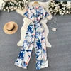 Women's High-Waist Wide-Leg Pant Set