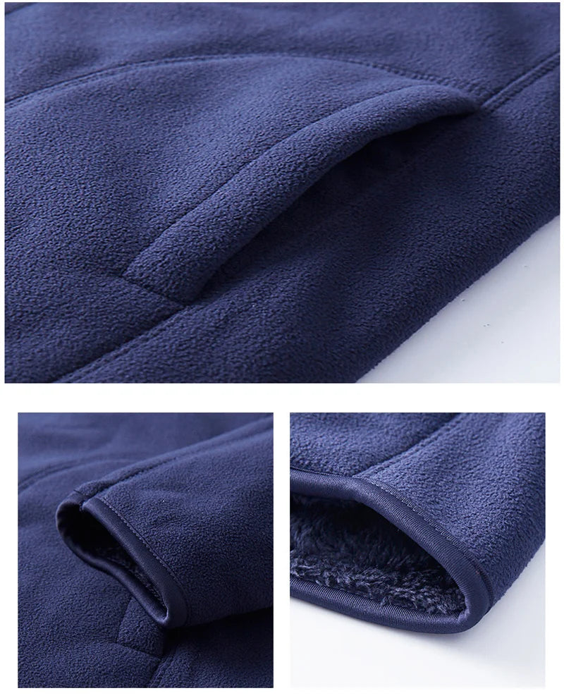 Unisex Reversible Hoodie Women Pullover Sweatshirts Winter Warm Polar/Coral Fleece Hooded Jacket Ladies Flannel Coat Hoody