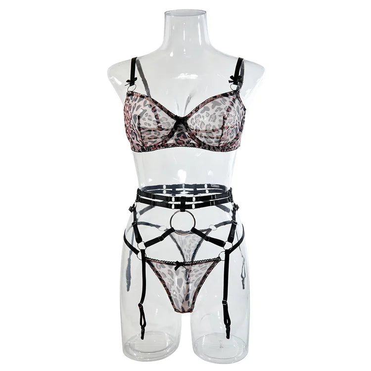 Women's Bra, Panty & Thong Lingerie Set