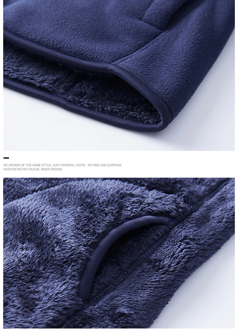 Unisex Reversible Hoodie Women Pullover Sweatshirts Winter Warm Polar/Coral Fleece Hooded Jacket Ladies Flannel Coat Hoody