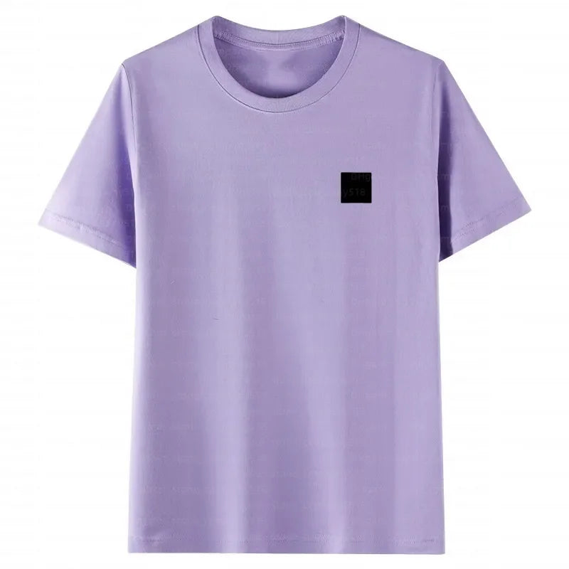 Men and Womens Couples Short Sleeve Top Breathable and Sweat-absorbing High-quality Mens T Shirt High-end Cotton Version Mens