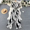 Women's High-Waist Wide-Leg Pant Set