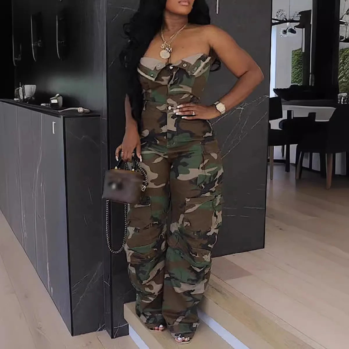 Women's Cargo Style Jumpsuit