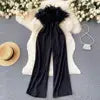 Women's High-Waist Wide-Leg Jumpsuit