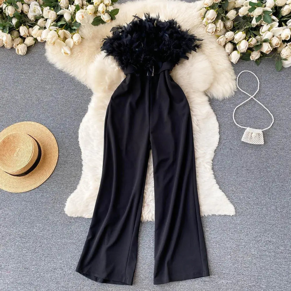 Women's High-Waist Wide-Leg Jumpsuit