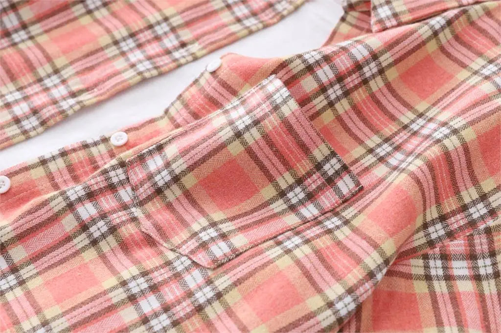 Women's Long Sleeve Checked Blouse