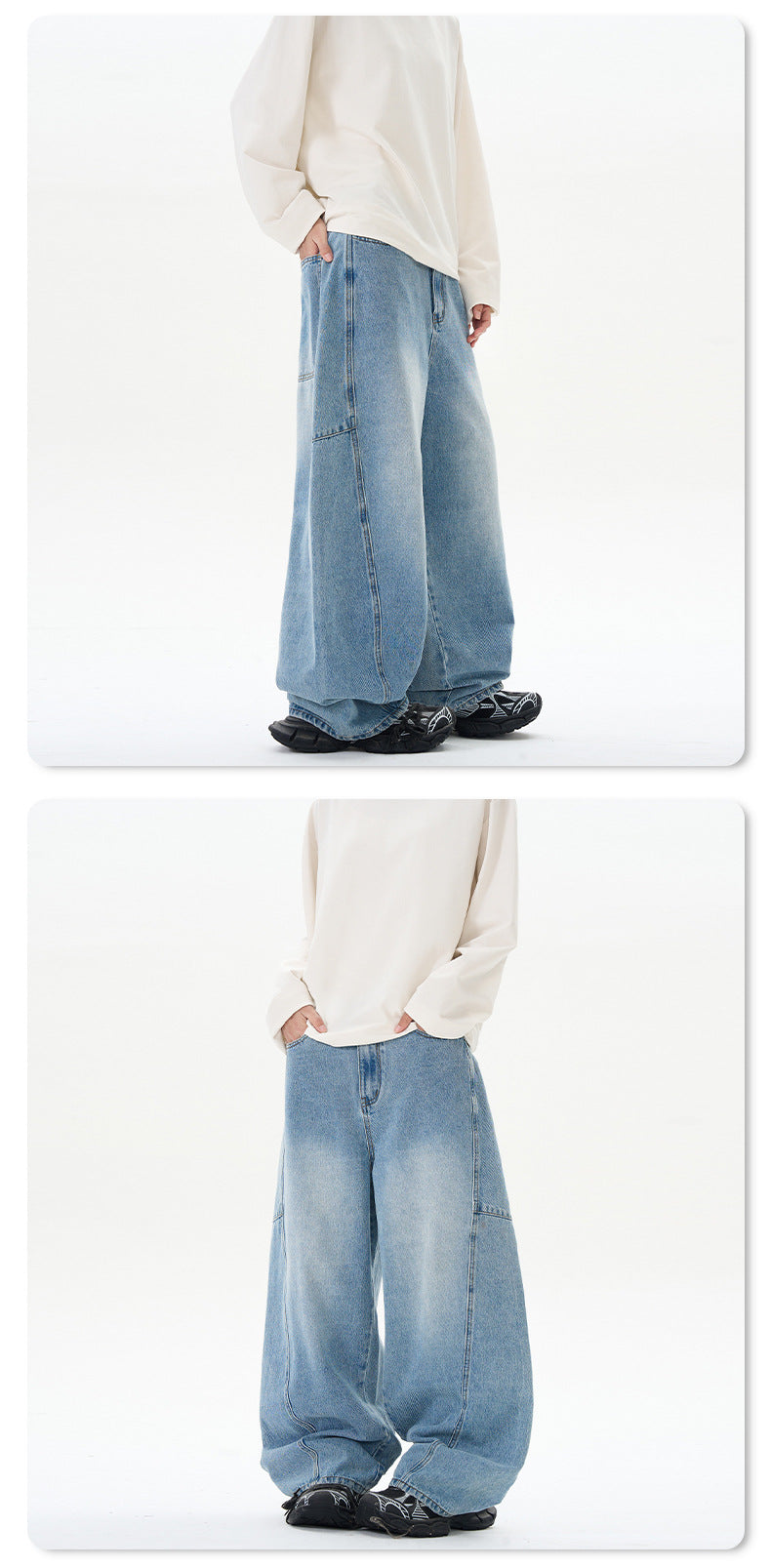 Unisex Wide Leg Streetwear Jeans
