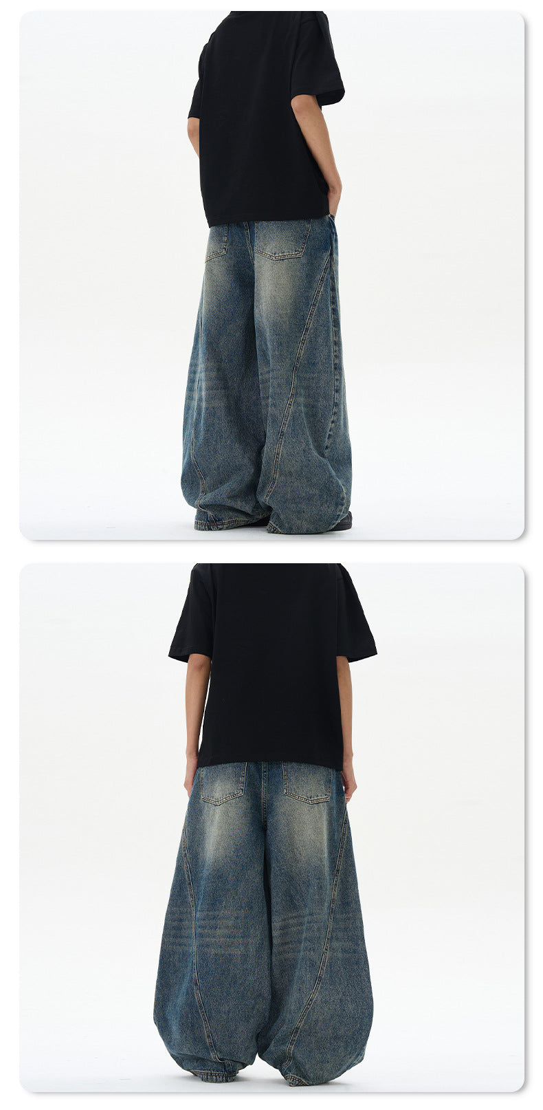Unisex Baggy Straight Leg Jeans
