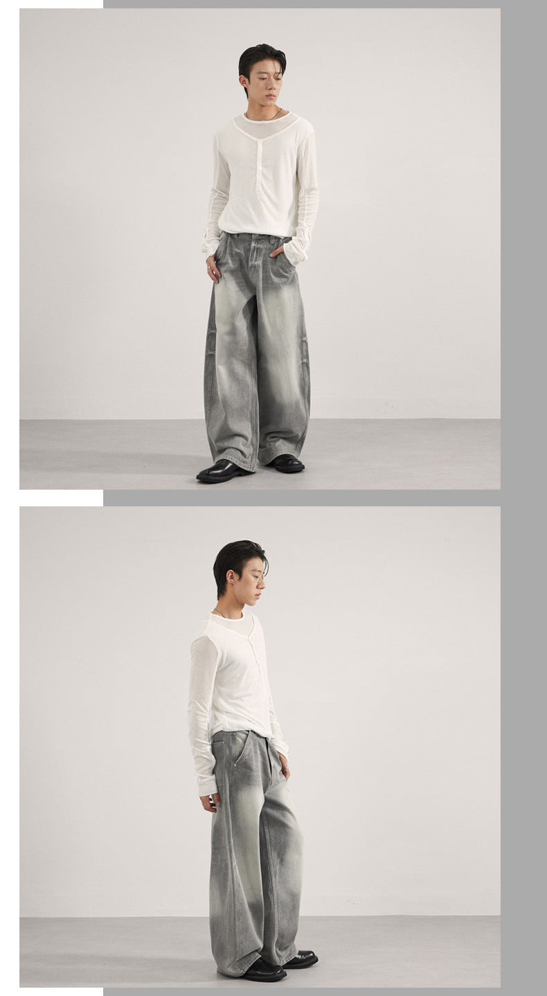 Unisex Casual Streetwear Denim Pants