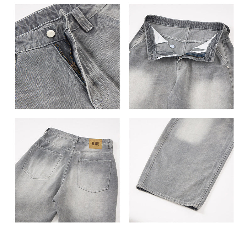 Unisex Casual Streetwear Denim Pants
