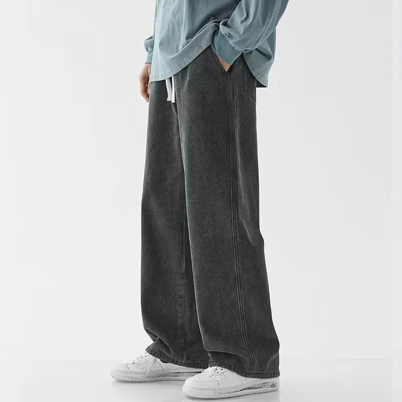 Men's Y2K Wide-Leg Streetwear Jeans