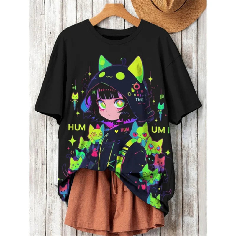 Women's Cat Graphic T-Shirt
