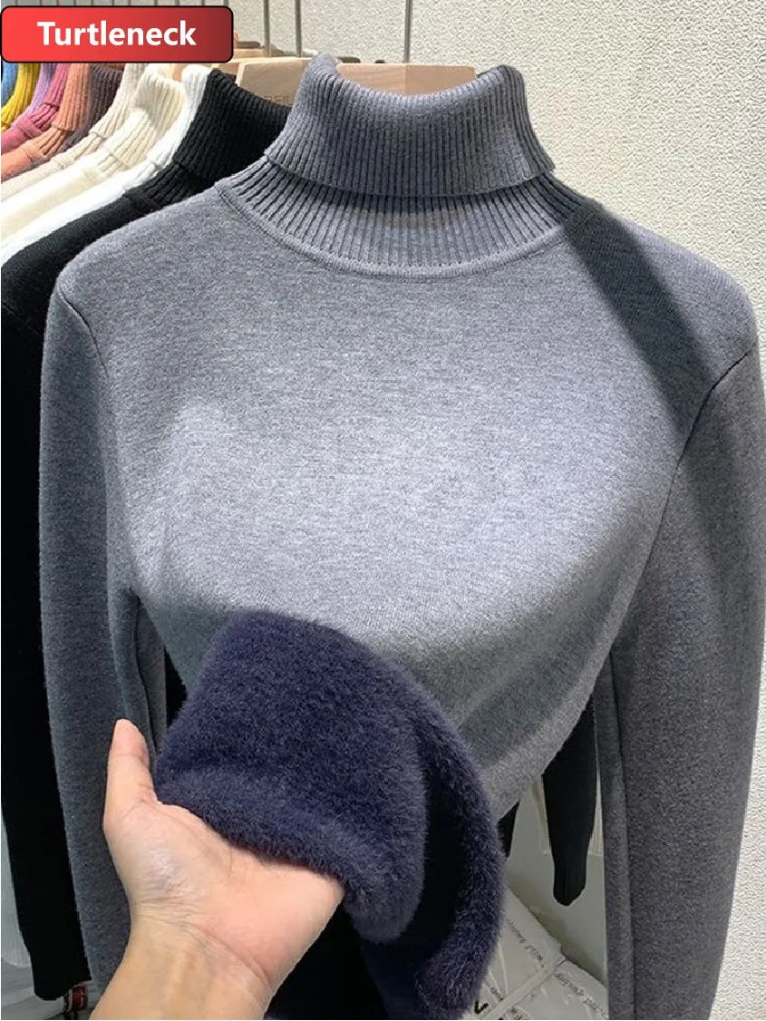 Women's Warm Turtleneck Knit Sweater