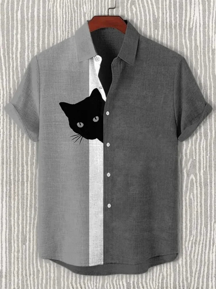 Men's Black Cat Graphic T-Shirt