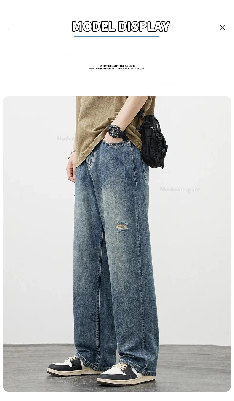 Men's Vintage Baggy Ripped Jeans