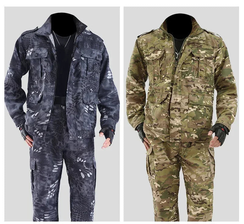 Men's Black Python Pattern Workwear Set