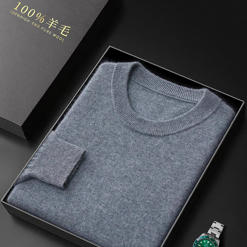 Men's Pure Wool Crewneck Sweater