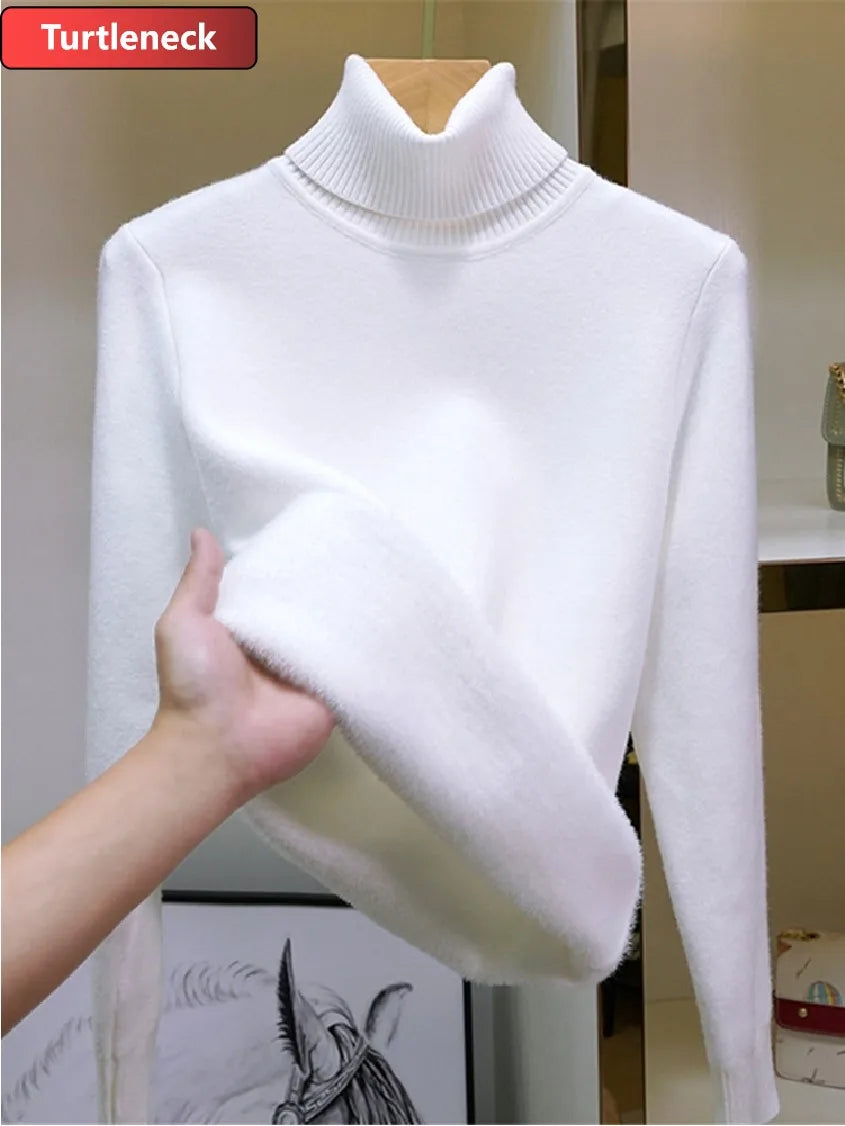 Women's Warm Turtleneck Knit Sweater