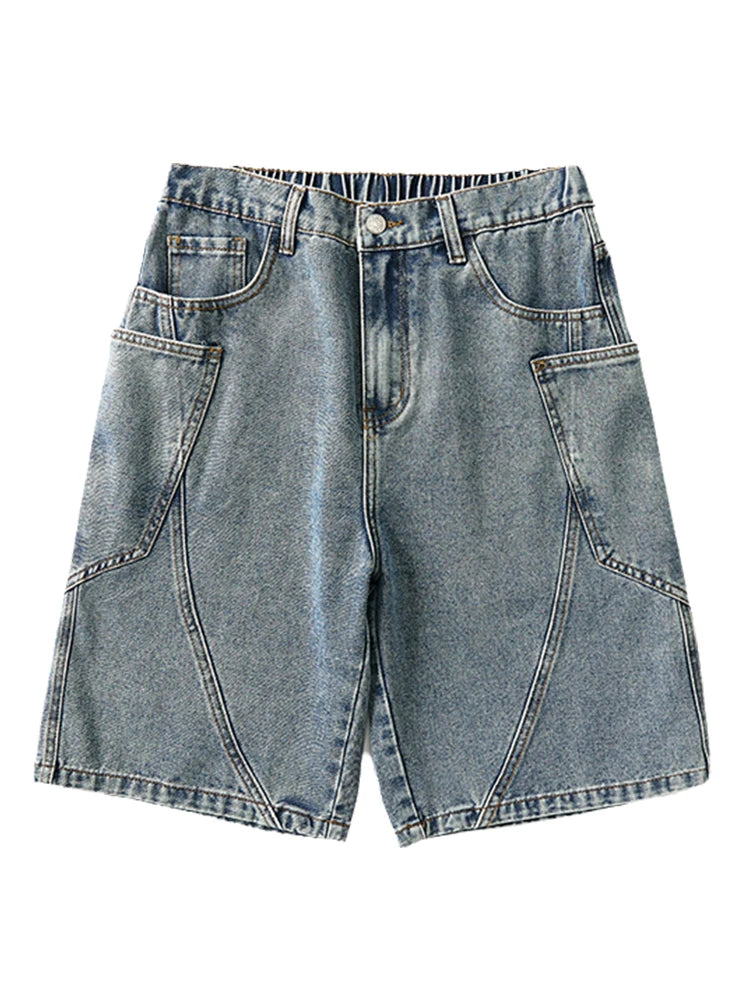 Baggy Denim Cargo Shorts