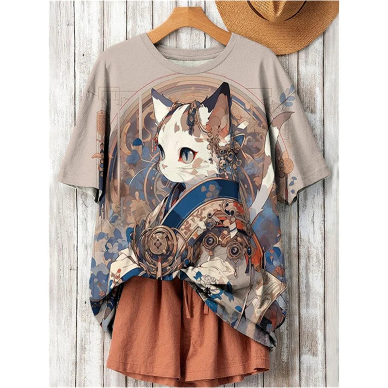 Women's Cat Graphic T-Shirt